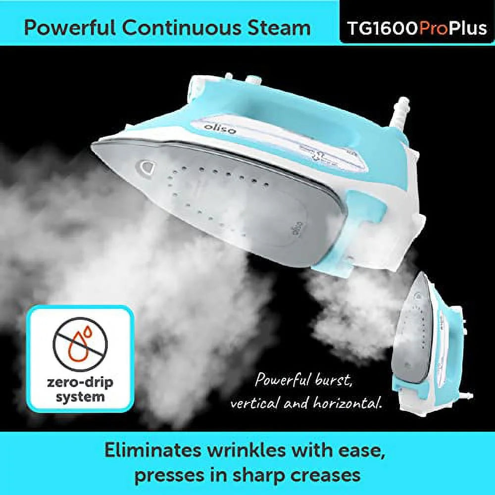 Fer à repasser vapeur Oliso Pro Plus avec revêtement en céramique, Bleu
