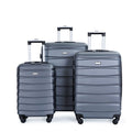 Ensemble de 3 valises Travelhouse, valises rigides légères et extensibles avec serrure TSA et roulettes pivotantes, 20/24/28 pouces (gris)