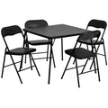 Ensemble Madison 5 pièces de table à cartes pliante et chaises, ensemble de table et chaises portable pour événements, noir