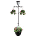 Lampadaire solaire à tête unique et jardinière Sun-Ray Kenwick de 7 pieds, bronze