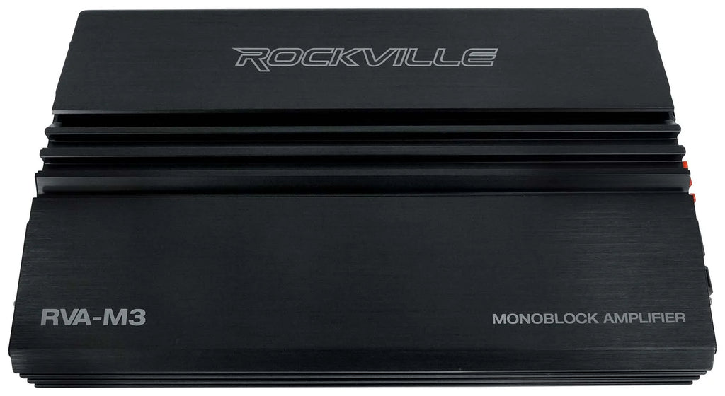 Amplificateur mono pour voiture Rockville RVA-M3 V2 4000w Crête/1000w RMS @ 1 Ohm + télécommande