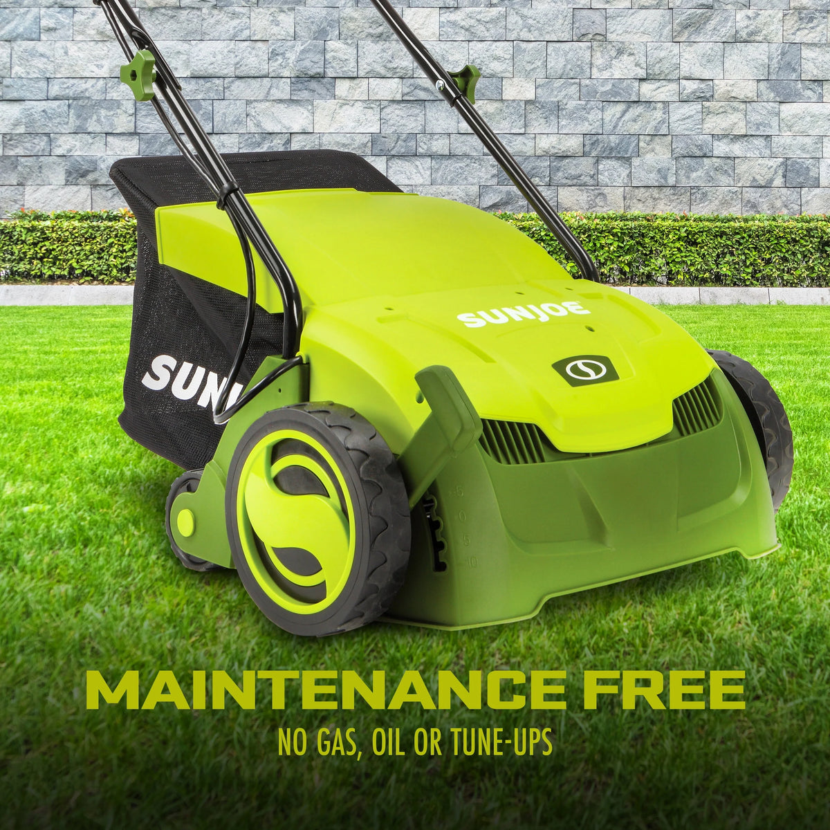 Aérateur de pelouse électrique Sun Joe de 12,6 pouces + scarificateur avec sac de ramassage, 12 A