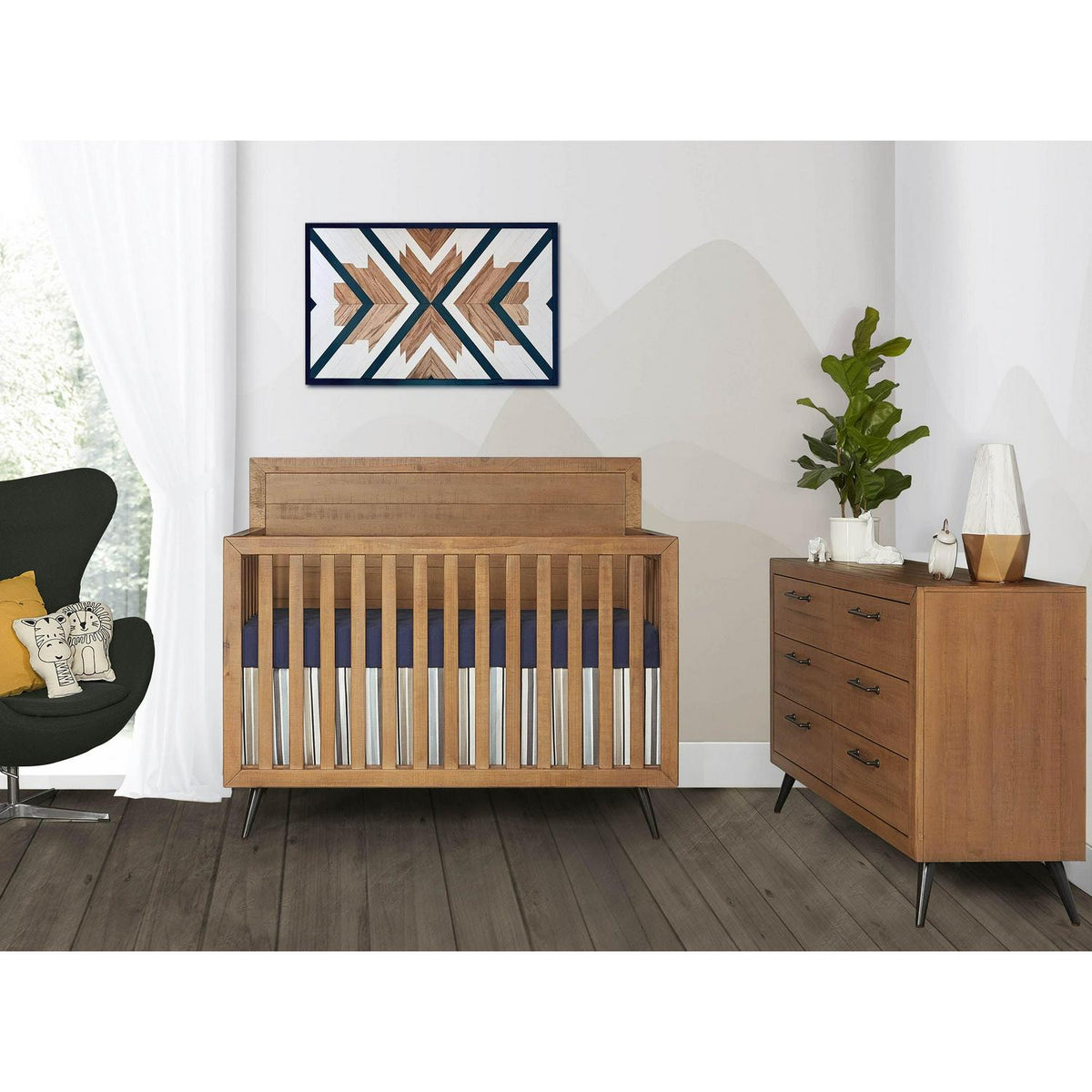 Lit convertible 4-en-1 Evolur Stilnovo Mid Century. Sucre de canne