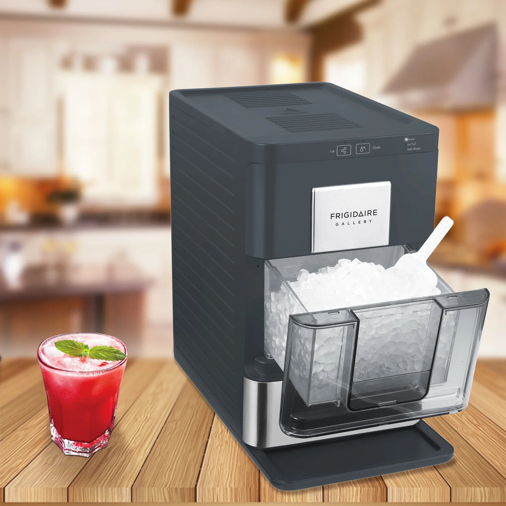 Machine à glaçons Frigidaire EFIC256, machine à glaçons de comptoir avec fenêtre transparente, machine à glaçons d’une capacité de 44 lb, avec autonettoyage, noire