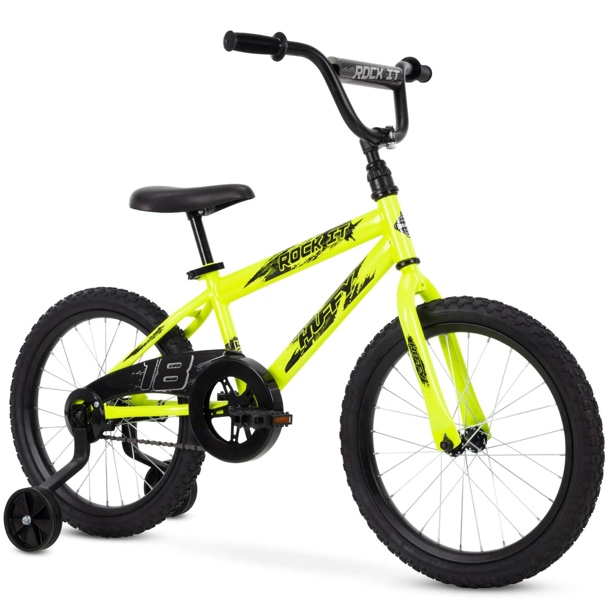 Vélo pour enfant Rock It Boy 18 po, jaune poudré fluo