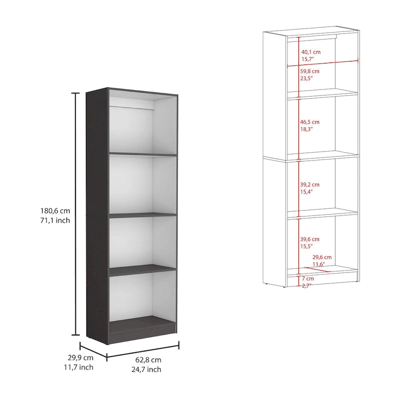 Lot de 3 bibliothèques 4 étagères de 152,4 cm de large