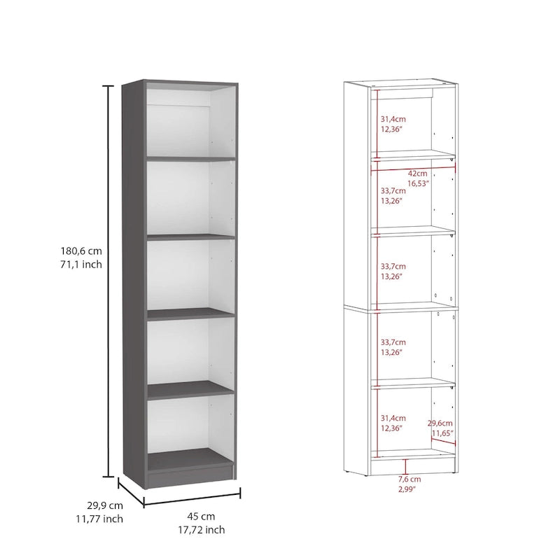 Lot de 3 bibliothèques 4 étagères de 152,4 cm de large