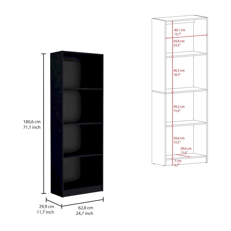 Lot de 3 bibliothèques 4 étagères de 152,4 cm de large