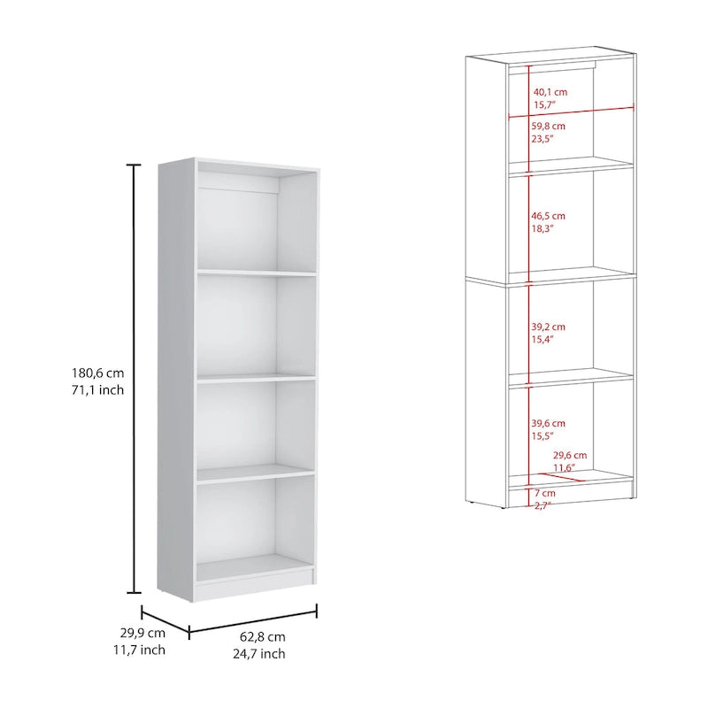 Lot de 3 bibliothèques 4 étagères de 152,4 cm de large