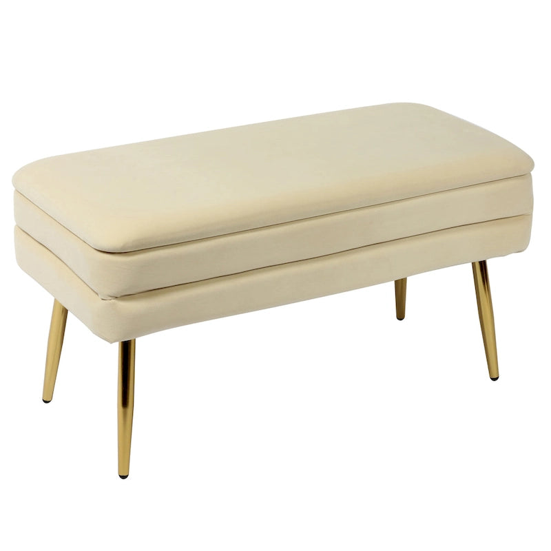 Banc de rangement crème