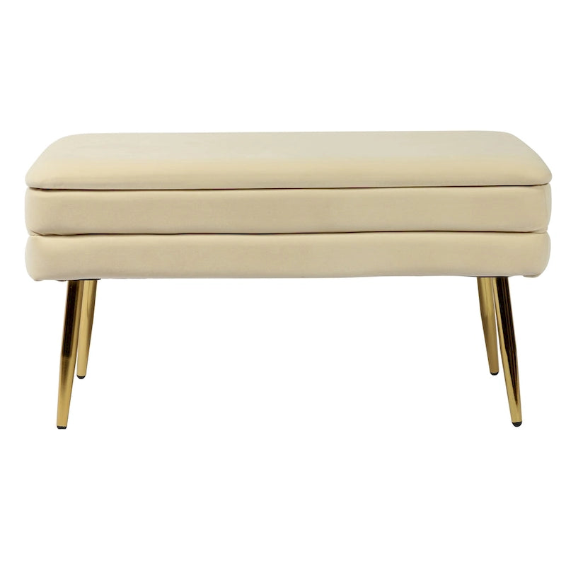 Banc de rangement crème