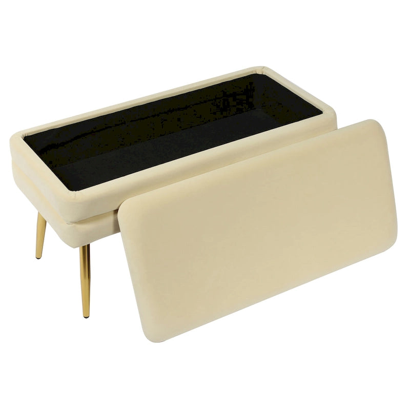 Banc de rangement crème