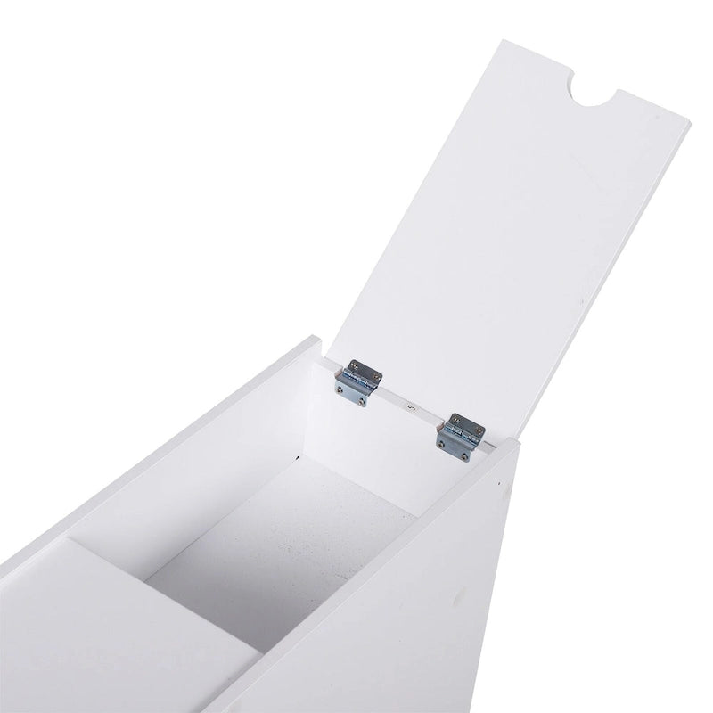 Bathroom Floor Organizer Free Standing Space Saving Narrow Storage Cabinet Bath Toilet Paper Holder with Drawers White