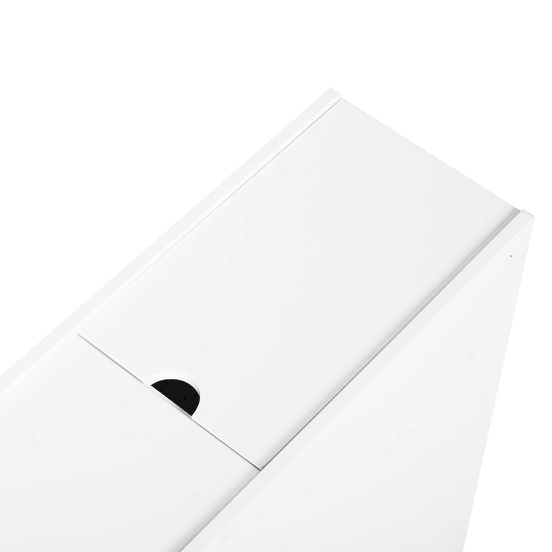 Organisateur de sol de salle de bain, meuble de rangement étroit autoportant peu encombrant, porte-papier toilette de bain avec tiroirs, blanc