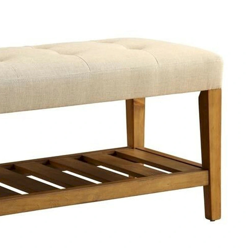 Banc en bois, beige et chêne