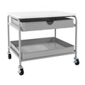 Meuble de rangement/Support d'imprimante sous le bureau, argent/blanc