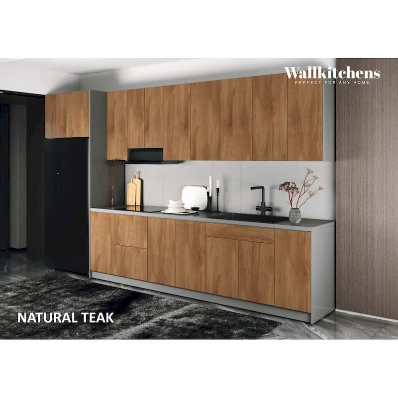 Cuisine Teck Naturel Couleur Base Taille 3,96m Large - 157x24