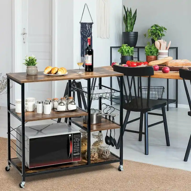 Rolling Industrial Kitchen Bakers Storage Shelf