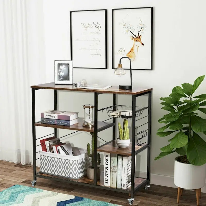 Rolling Industrial Kitchen Bakers Storage Shelf