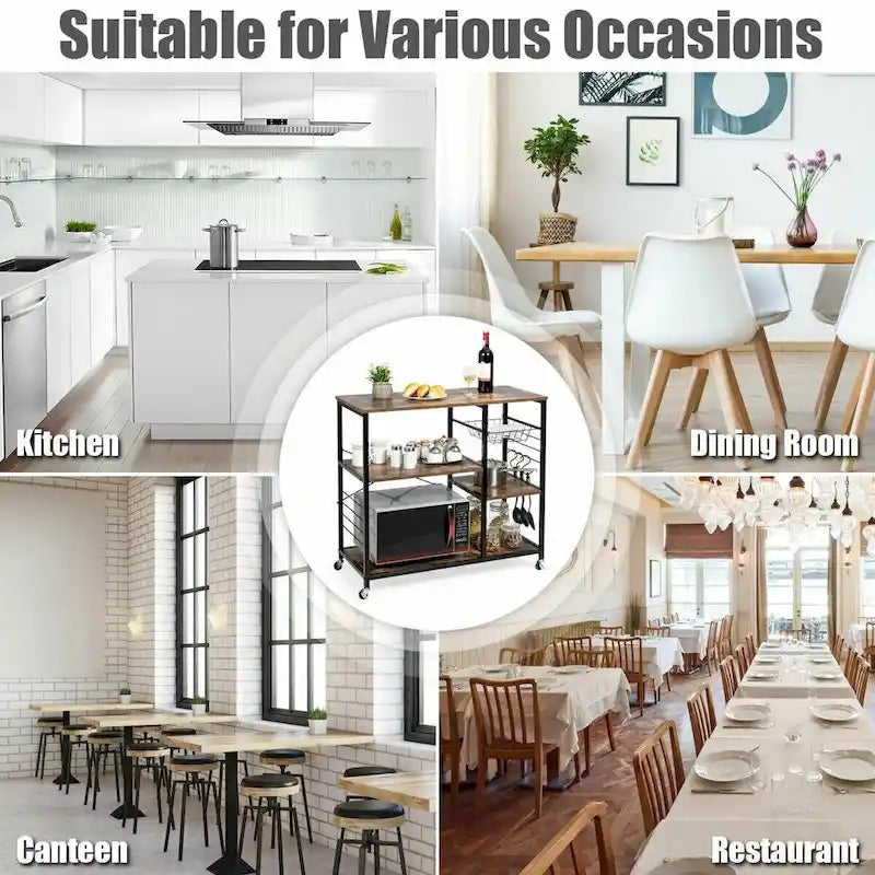 Rolling Industrial Kitchen Bakers Storage Shelf
