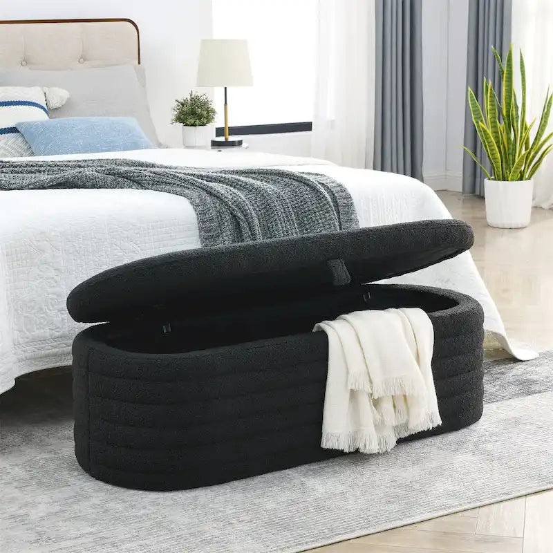 Storage Bench with Safety Hinge