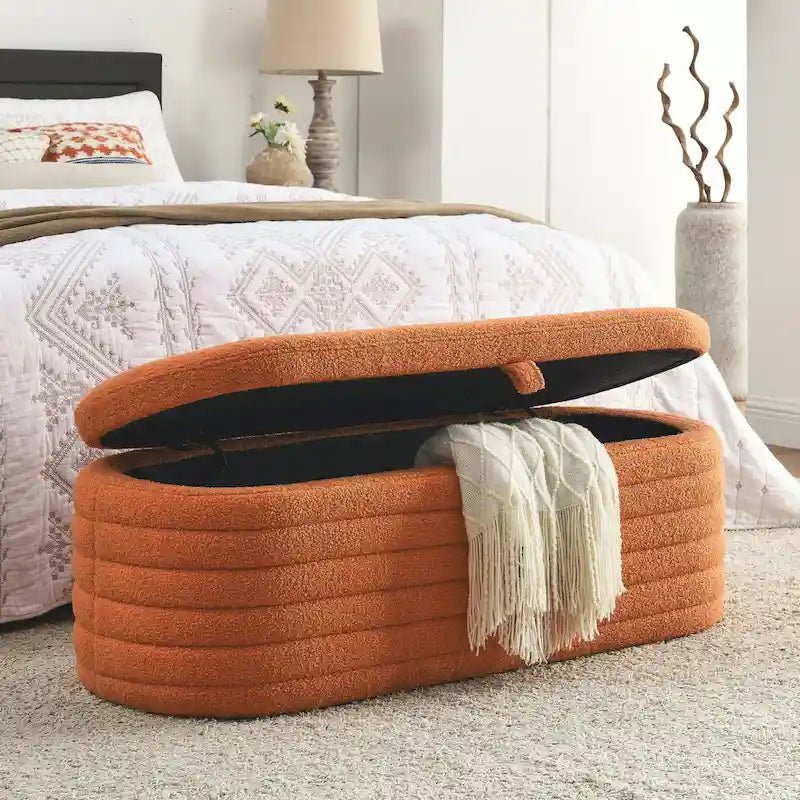Banc de rangement avec charnière de sécurité