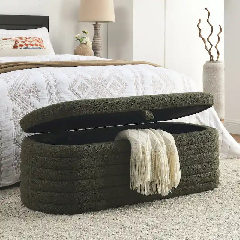 Banc de rangement avec charnière de sécurité