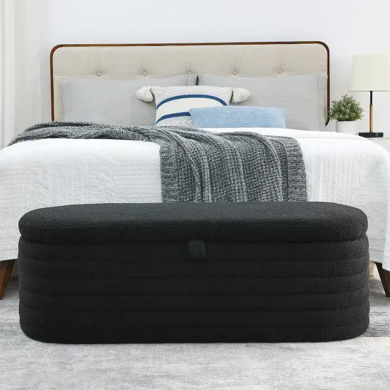 Banc de rangement avec charnière de sécurité