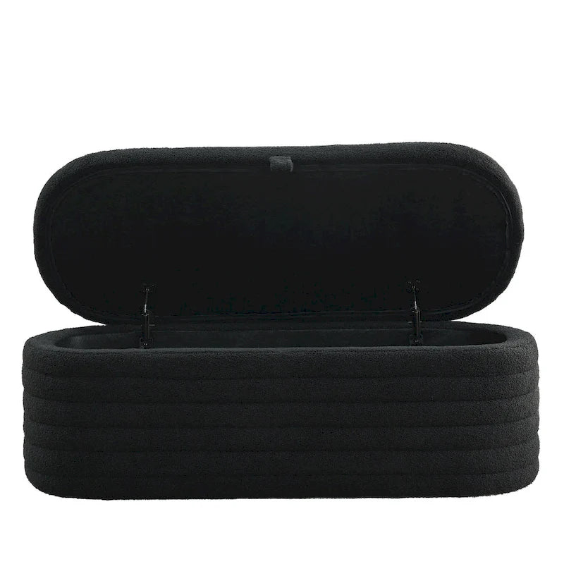 Banc de rangement avec charnière de sécurité