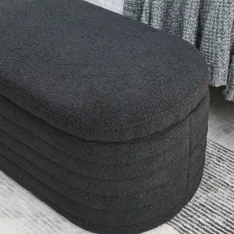 Banc de rangement avec charnière de sécurité