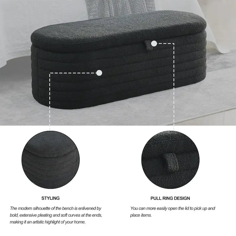 Banc de rangement avec charnière de sécurité