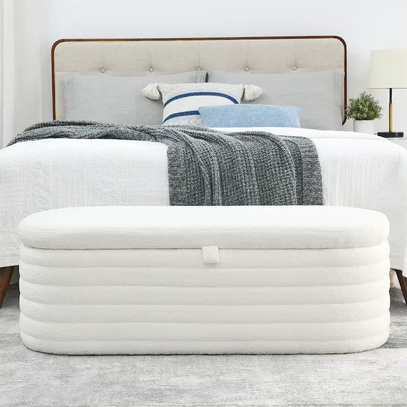 Banc de rangement avec charnière de sécurité