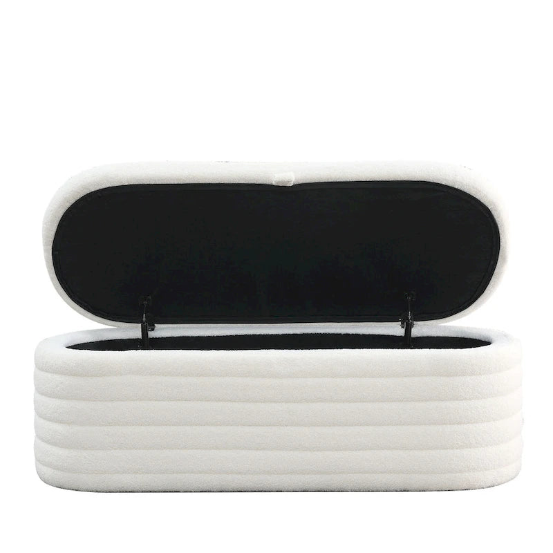 Banc de rangement avec charnière de sécurité