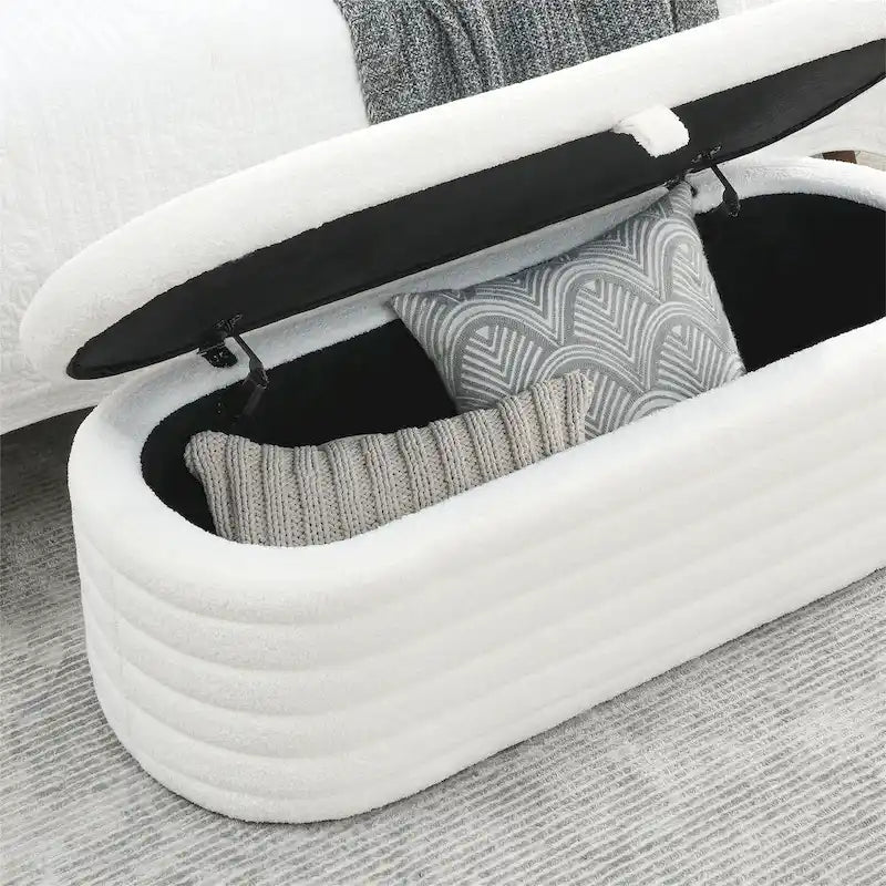Banc de rangement avec charnière de sécurité