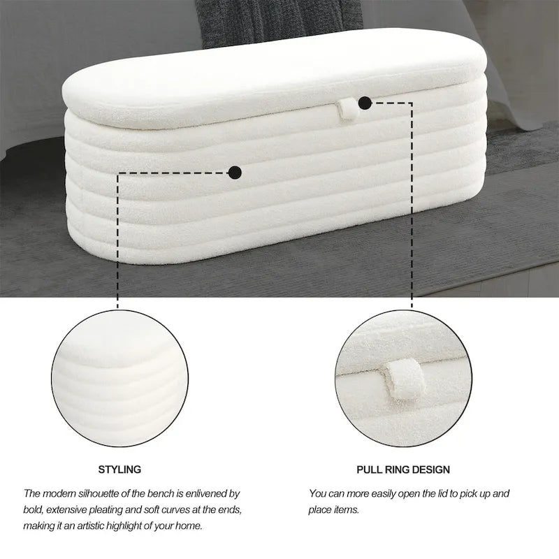Banc de rangement avec charnière de sécurité