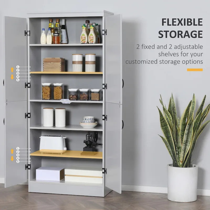 70-inch kitchen storage cabinet, tall freestanding storage cabinet