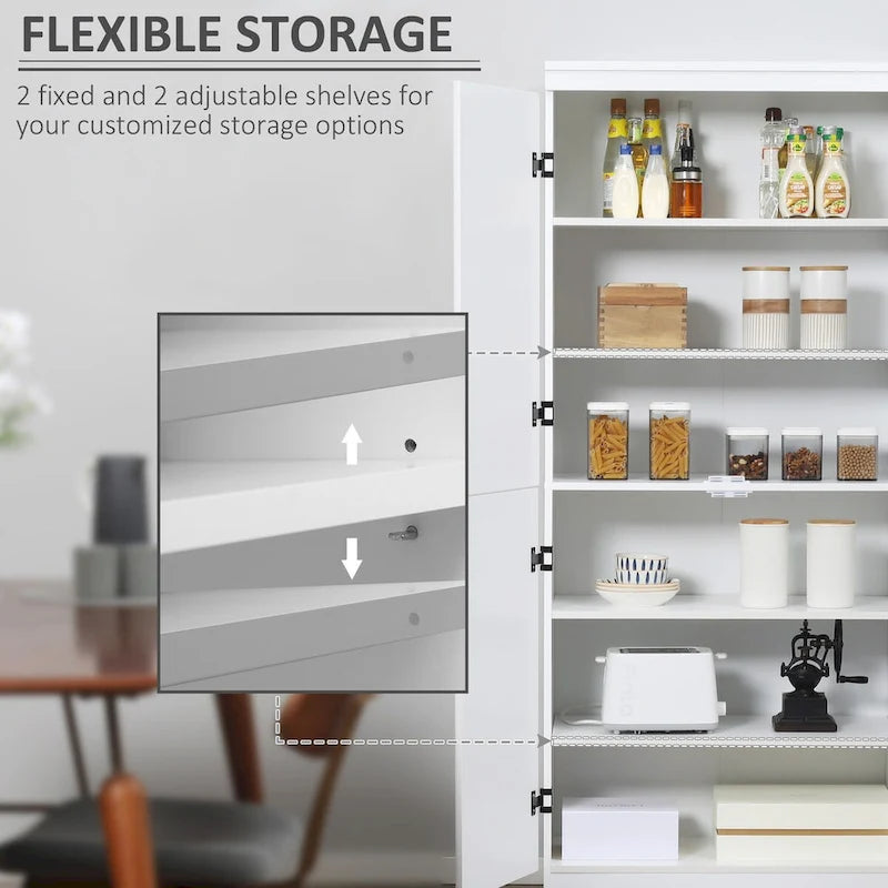 70-inch kitchen storage cabinet, tall freestanding storage cabinet