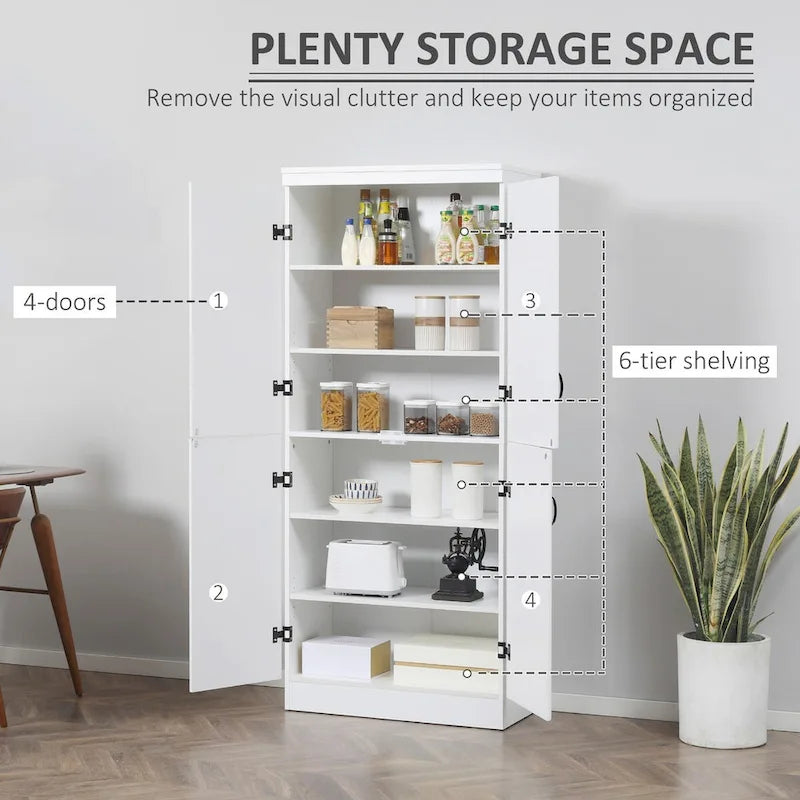 70-inch kitchen storage cabinet, tall freestanding storage cabinet
