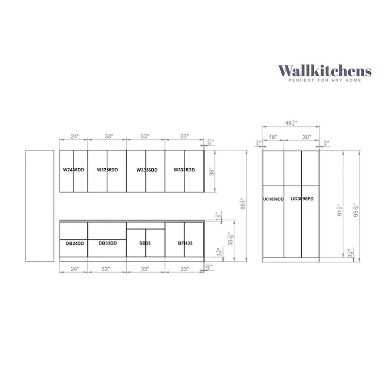 Kitchen White Gloss Color Base Size 10Ft Wide - 123x50