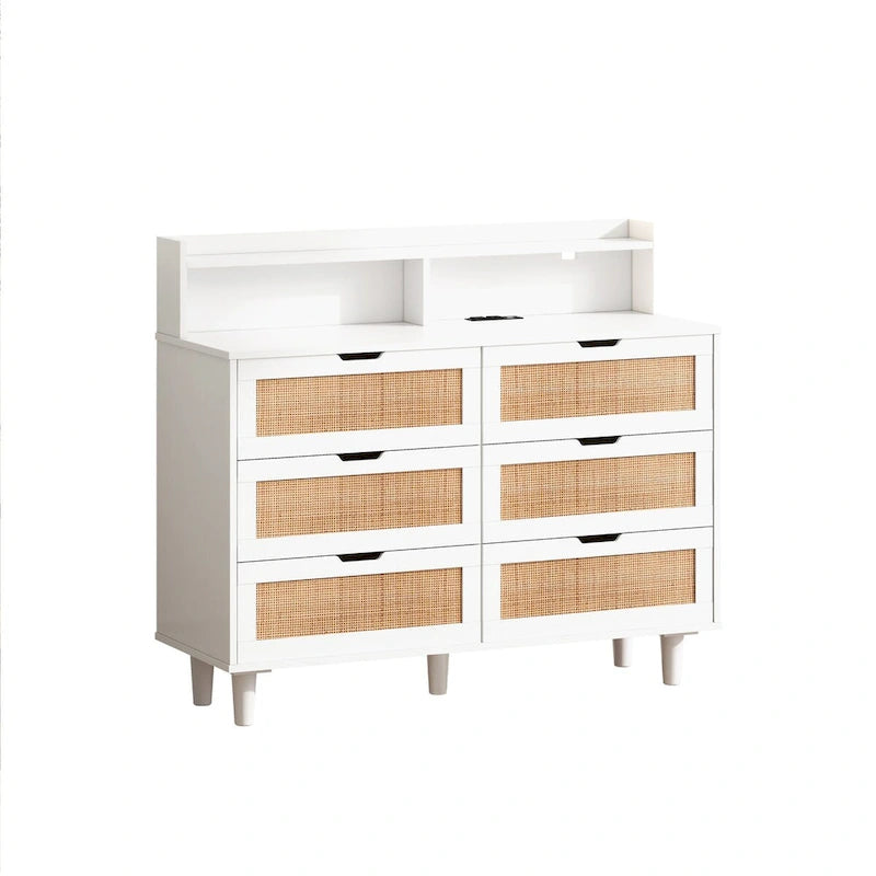 Meuble de rangement 6 tiroirs en rotin 43,31 L