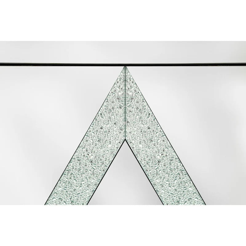 Meuble de rangement avec miroir décoratif et motif en losange pour salon, salle à manger, entrée, cuisine