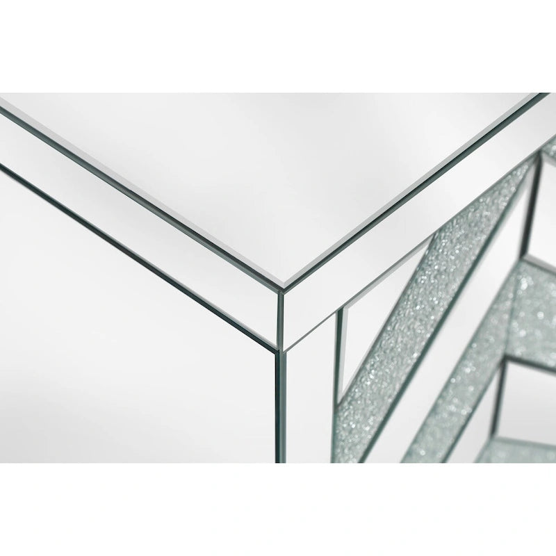 Meuble de rangement avec miroir décoratif et motif en losange pour salon, salle à manger, entrée, cuisine