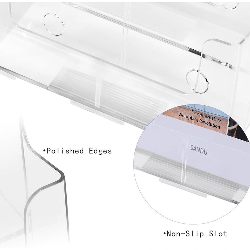Présentoir de documents en acrylique transparent pour brochures, classement de bureau et magazines