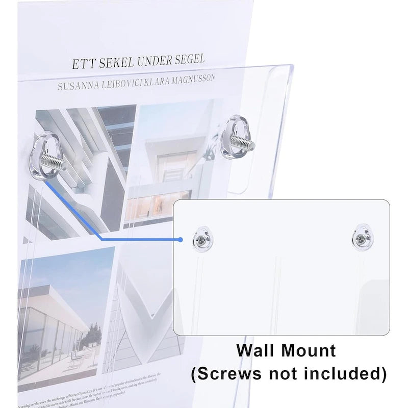 Acrylic Clear Literature Holder Brochure Display Stand for Office Paper Filing and Magazine