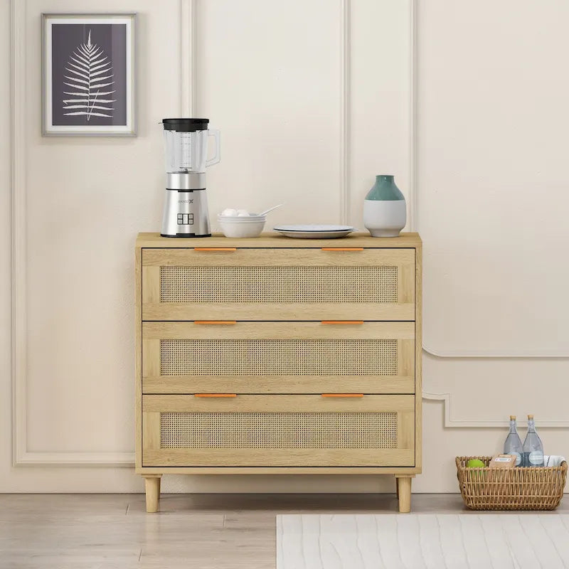 31.50L 3-Drawers Rattan Cabinet