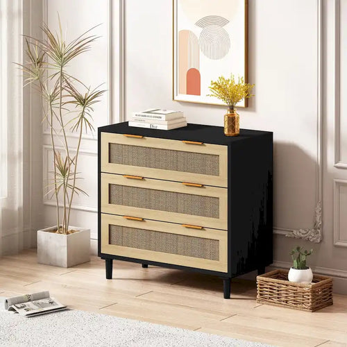 Meuble de rangement en rotin à 3 tiroirs de 31,50 L