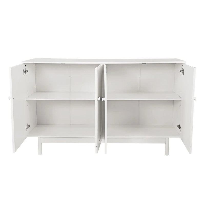 Armoire de rangement encastrée à quatre portes, élégante et pratique