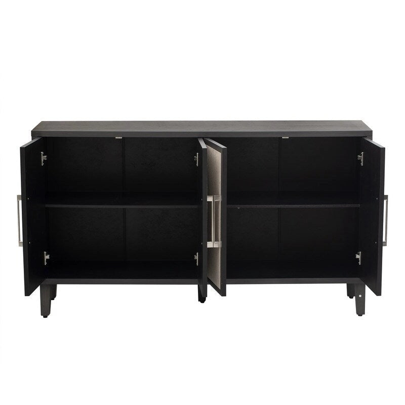 Un cabinet de style minimaliste et luxueux, doté de quatre portes en lin.