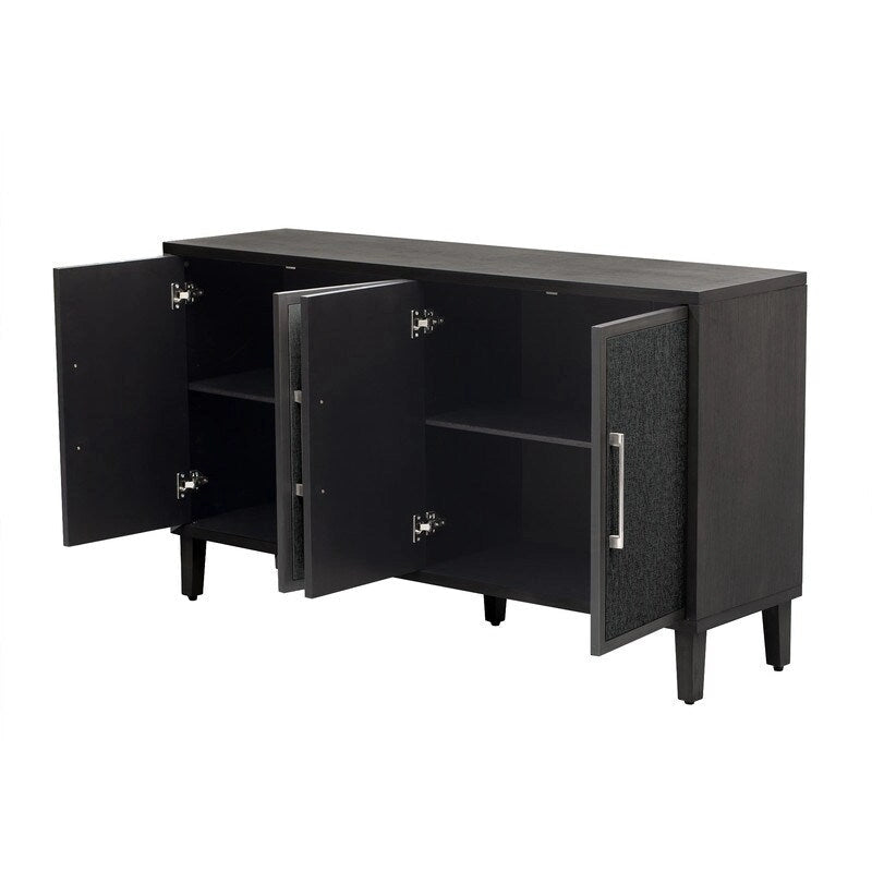 Un cabinet de style minimaliste et luxueux, doté de quatre portes en lin.