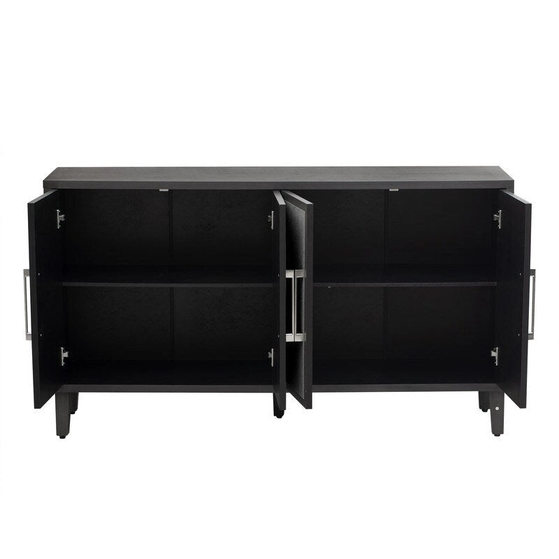 Un cabinet de style minimaliste et luxueux, doté de quatre portes en lin.